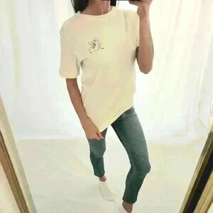 VANS Thalia Skater White Crewneck Tee Shirt Graphic Mother Child Oversized